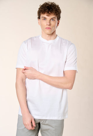 T-Shirt in Filo di Scozia|Colore:Optical white