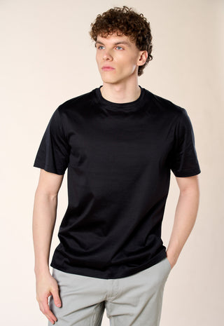 T-Shirt in Filo di Scozia|Colore:Nero