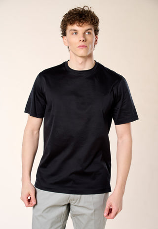 T-Shirt in Filo di Scozia|Colore:Nero