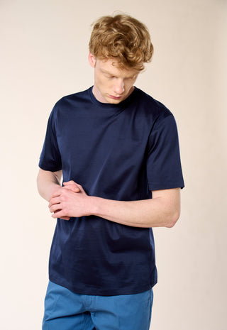T-Shirt in Filo di Scozia|Colore:Blu