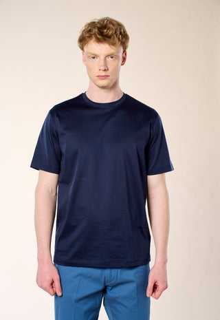 T-Shirt in Filo di Scozia|Colore:Blu
