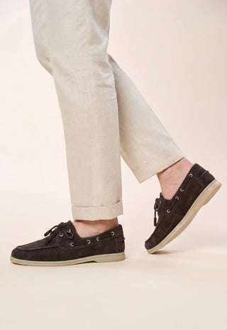 Scarpa da Barca in Camoscio|Colore:Coffee