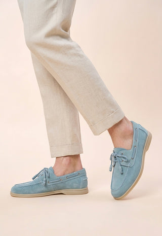 Scarpa da Barca in Camoscio|Colore:Light blu