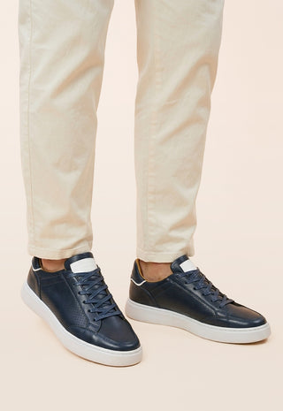 Sneaker Urban Minimal in Pelle|Colore:Blue jeans