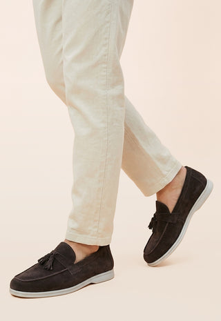 Mocassino Tassel Loafer in Camoscio|Colore:Coffee