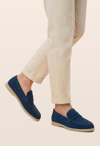 Mocassino Penny Loafer in Camoscio|Colore:Navy