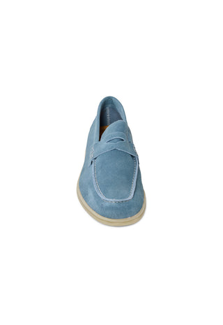 Mocassino Penny Loafer in Camoscio|Colore:Light gray