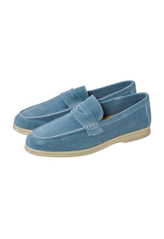 Mocassino Penny Loafer in Camoscio|Colore:Light gray