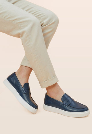 Mocassino Penny Hybrid in Pelle|Colore:Navy
