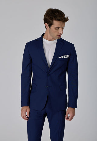 Abito Classico Monopetto in Lana Pettinata|Colore:Blu