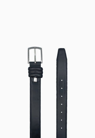 Cintura Classica in Pelle Abrasivata|Colore:Nero