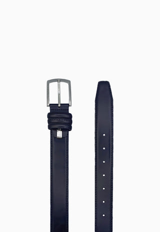 Cintura Classica in Pelle Abrasivata|Colore:Blu