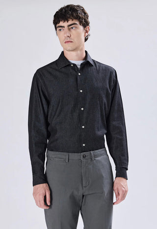 Camicia in Denim Regular Fit|Colore:Nero