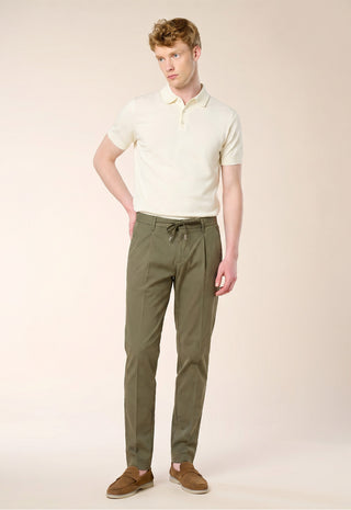 Pantalone Jogger-Chino con Coulisse|Colore:Militare