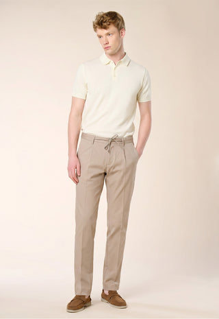 Pantalone Jogger-Chino con Coulisse|Colore:Tortora