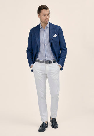 Giacca Due Bottoni Herringbone|Colore:Blu