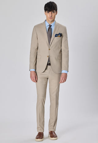 Abito Classico Monopetto in Lana Pettinata|Colore:Beige