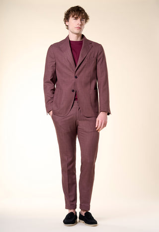 Giacca Decostruita in Misto Lino e Cotone|Colore:Bordeaux