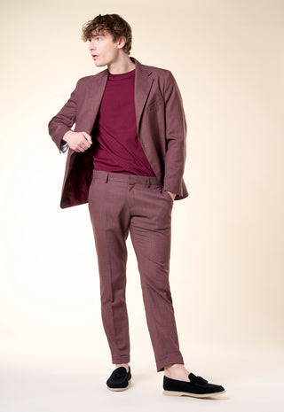 Giacca Decostruita in Misto Lino e Cotone|Colore:Bordeaux