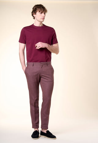 Pantalone Slim-Fit in Tessuto Strutturato|Colore:Cipolla