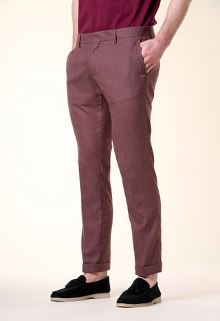 Pantalone Slim-Fit in Tessuto Strutturato|Colore:Cipolla