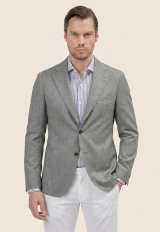 Giacca Due Bottoni Herringbone|Colore:Verde