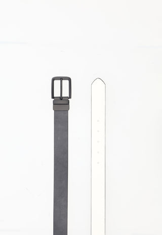 Cintura Reversibile Minimal con Fibbia Opaca|Colore:Blu/white