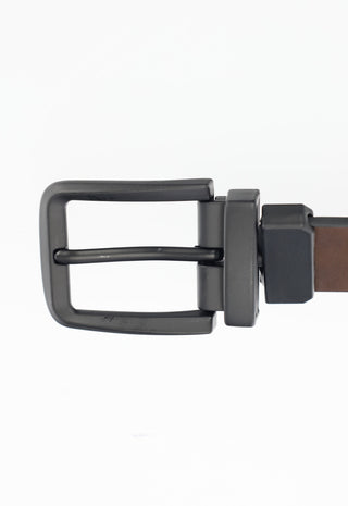 Cintura Reversibile Minimal con Fibbia Opaca|Colore:Dbrown