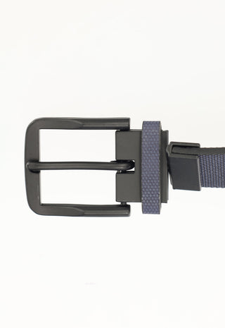 Cintura Reversibile con Texture Micro-Geometrica|Colore:Blu/brown