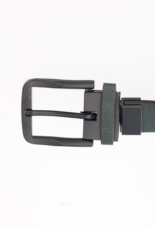 Cintura Reversibile con Texture Micro-Geometrica|Colore:Green/black