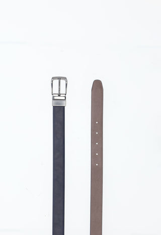 Cintura Reversibile Dual-Texture|Colore:Blu/brown
