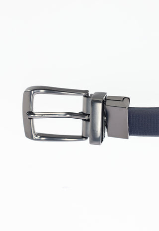 Cintura Reversibile Dual-Texture|Colore:Blu/brown