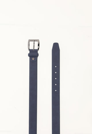 Cintura Saffiano Style con Fibbia Logata|Colore:Dark blu