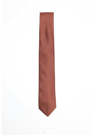 Cravatta Micro-Texture Arancio Ruggine|Colore:Unico