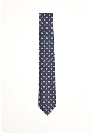 Cravatta Micro-Pattern Geometrico Blu/Bordeaux|Colore:Fantasia