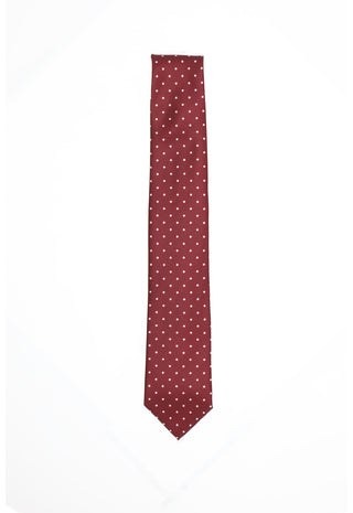 Cravatta Bordeaux a Micro Pois Bianchi|Colore:Fantasia
