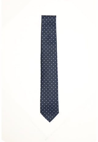 Cravatta Blu Navy a Micro Pois Bianchi|Colore:Fantasia