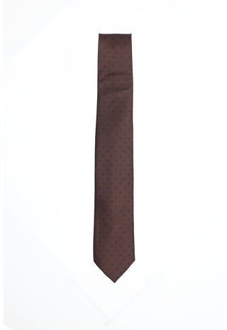 Cravatta Marrone a Micro Pattern Geometrico|Colore:Fantasia