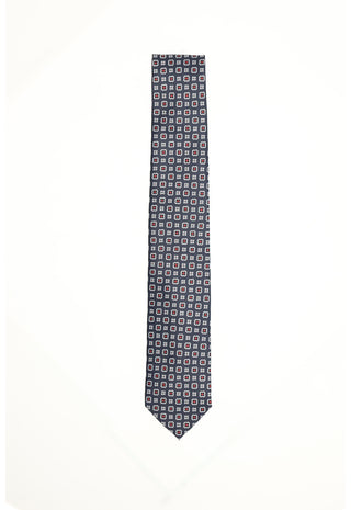 Cravatta Blu Navy a Micro Elementi Geometrici|Colore:Fantasia