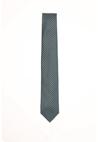 Cravatta Verde Ottanio a Micro Motivo Geometrico|Colore:Fantasia
