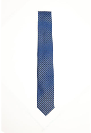 Cravatta Blu Avio Pattern Geometrico Concentrico|Colore:Fantasia