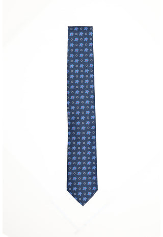 Cravatta Blu Navy a Pattern Floreale|Colore:Fantasia
