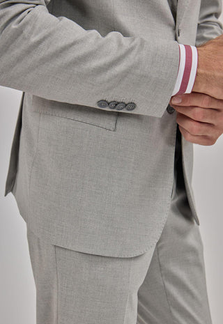 Abito Classico Monopetto in Lana Pettinata|Colore:Perla
