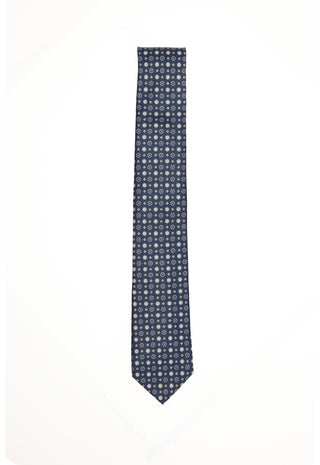 Cravatta Blu Navy Elementi Geometrici Concentrici|Colore:Fantasia