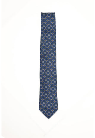 Cravatta Blu Avio a Pattern Geometrico Esagonale|Colore:Fantasia