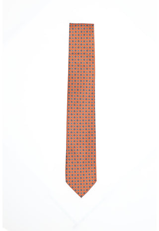 Cravatta Arancione a Pattern Geometrico Esagonale|Colore:Fantasia