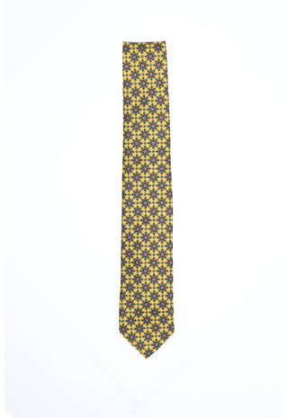 Cravatta Giallo Senape a Pattern Geometrico|Colore:Fantasia