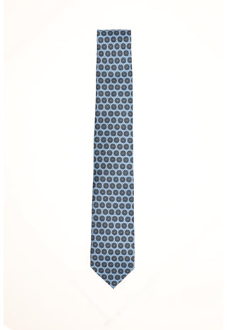 Cravatta Azzurro Avio a Pattern Geometrico |Colore:Fantasia