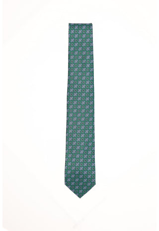 Cravatta Verde Smeraldo a Pattern Geometrico|Colore:Fantasia