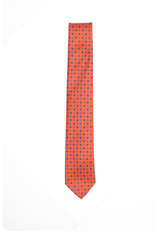 Cravatta Arancione Corallo Pattern Geometrico|Colore:Fantasia